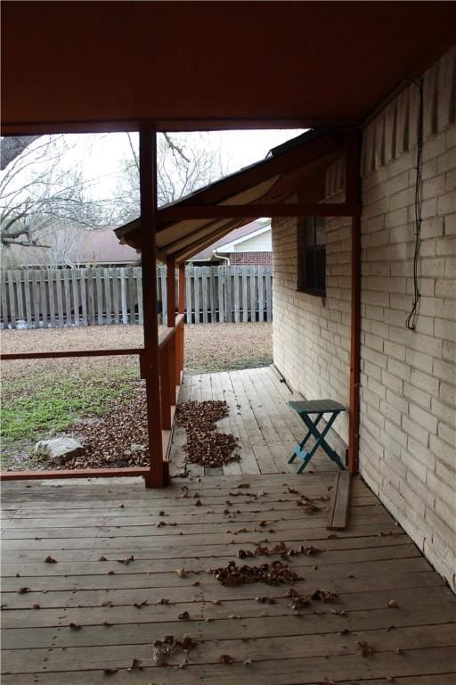 wooden terrace with fence