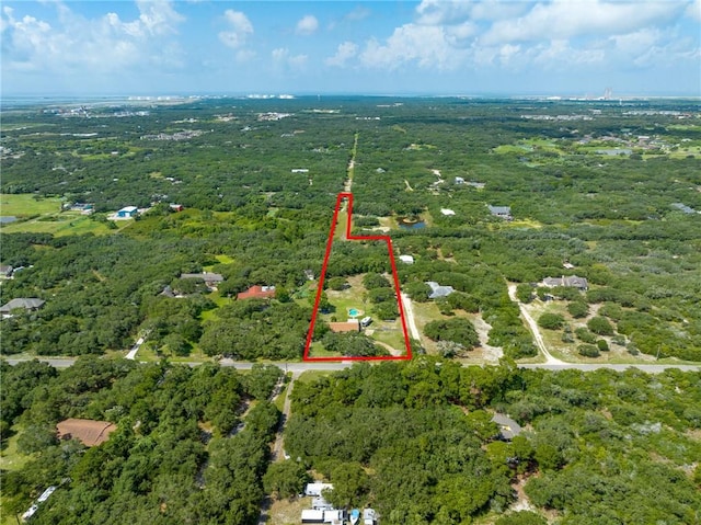 1689 Mooney Ln, Ingleside, TX 78362 - aerial overview of property's location featuring property boundaries highlighted and a forest