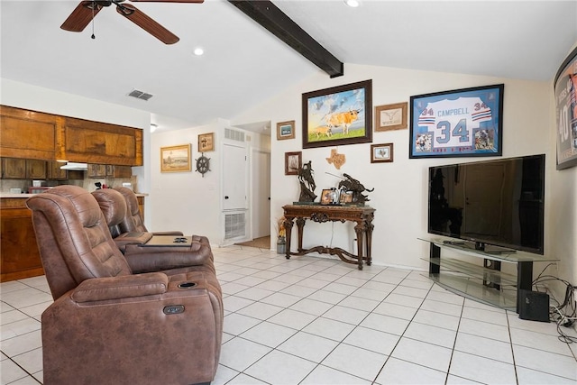 1689 Mooney Ln, Ingleside, TX 78362 - living room with ceiling fan, light tile patterned floors, and recessed lighting