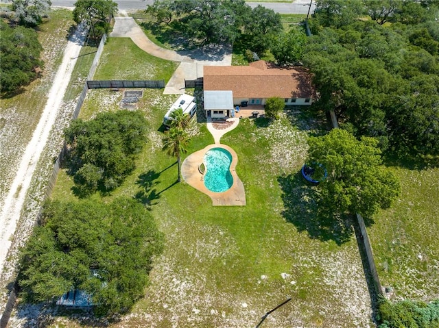 1689 Mooney Ln, Ingleside, TX 78362 - view from above of property featuring a pool