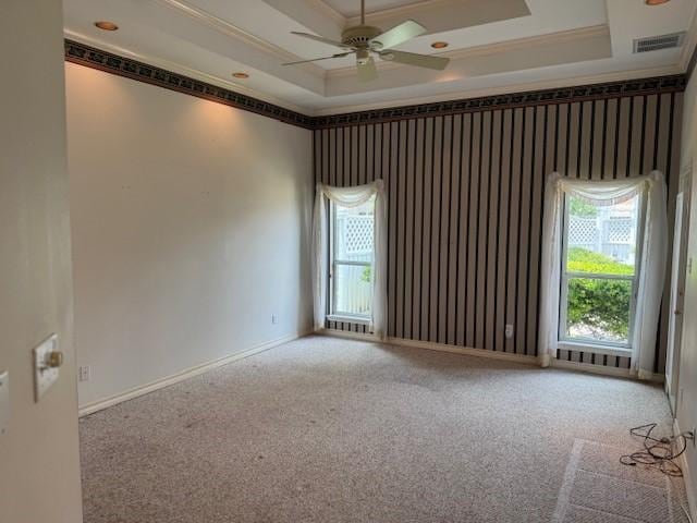 718 Broadway Blvd, Portland, TX 78374 - empty room featuring ceiling fan, carpet flooring, and ornamental molding