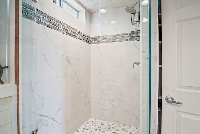 bathroom featuring walk in shower