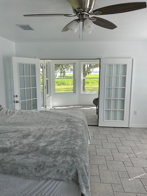 unfurnished bedroom with ceiling fan