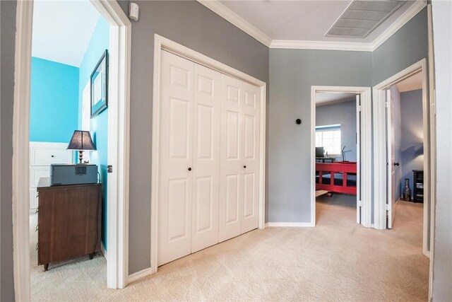5918 Woodmere Dr, Corpus Christi, TX 78414 - carpeted bedroom with ornamental molding, a closet, and baseboards
