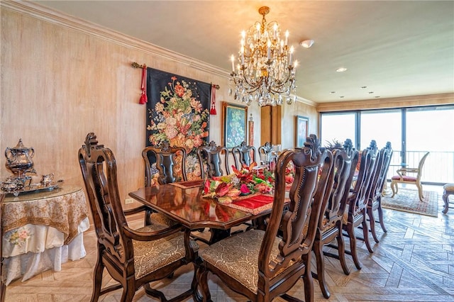 4500 Ocean Dr Unit 9A, Corpus Christi, TX 78412 - dining space featuring a chandelier and ornamental molding