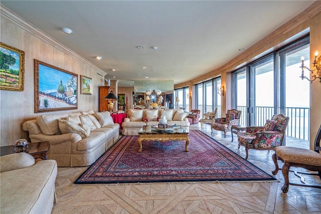4500 Ocean Dr Unit 9A, Corpus Christi, TX 78412 - living room with ornamental molding