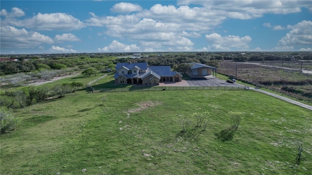 bird's eye view with a rural view