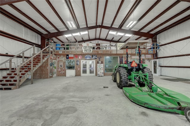 garage featuring french doors