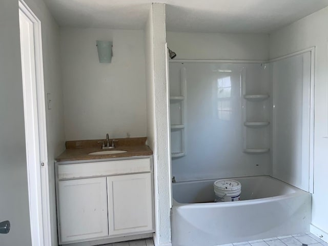 bathroom with vanity and shower / bathtub combination