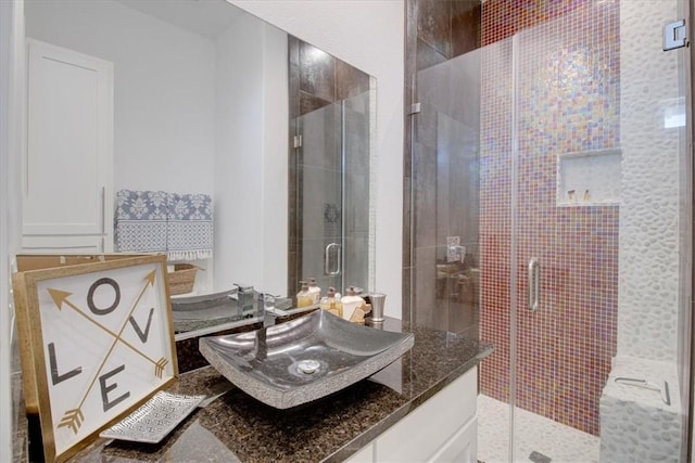 602 Banyan Beach Dr, Port Aransas, TX 78373 - bathroom with vanity and a shower stall