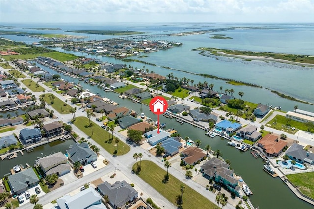1025 Pompano Dr, Aransas Pass, TX 78336 - aerial view of property and surrounding area with a nearby body of water and nearby suburban area