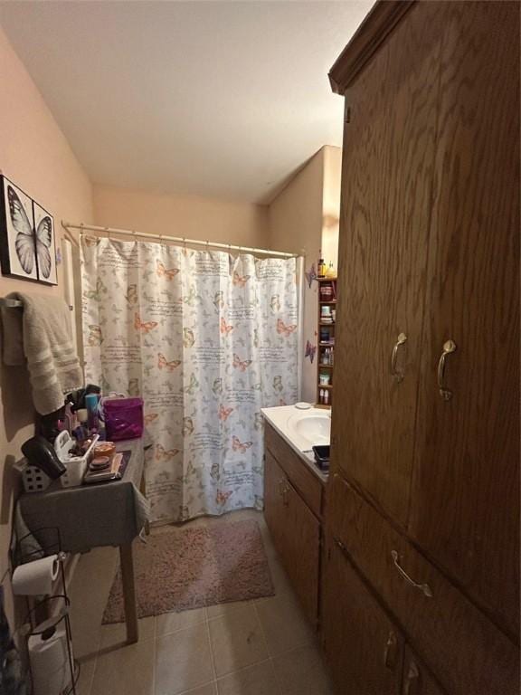 bathroom featuring vanity and tile patterned floors