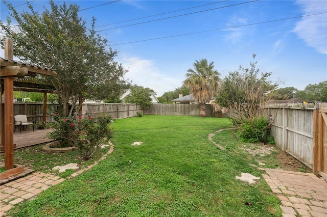 6814 Boardwalk Ave, Corpus Christi, TX 78414 - view of yard featuring a deck and a fenced backyard
