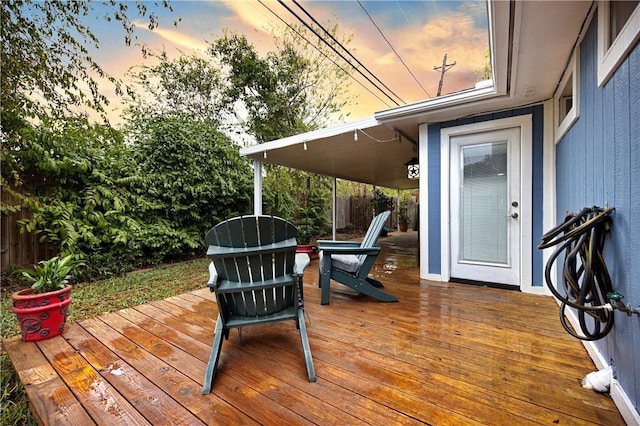 view of deck at dusk