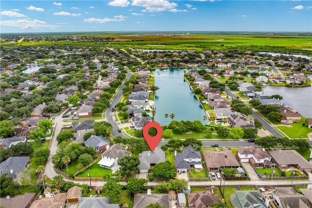 4442 Lake Superior Dr, Corpus Christi, TX 78413 - aerial view of property and surrounding area featuring nearby suburban area and a large body of water