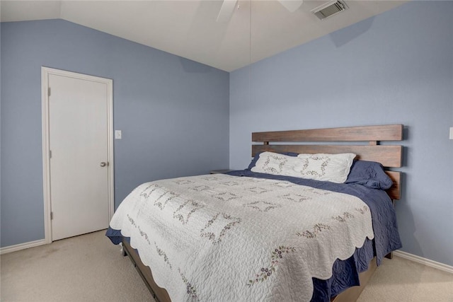 6517 Macarena Dr, Corpus Christi, TX 78414 - bedroom featuring carpet floors, lofted ceiling, visible vents, and baseboards