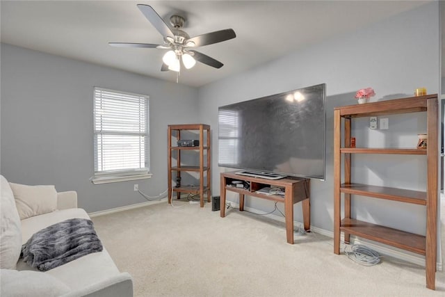 6517 Macarena Dr, Corpus Christi, TX 78414 - interior space with baseboards, a ceiling fan, and carpet flooring