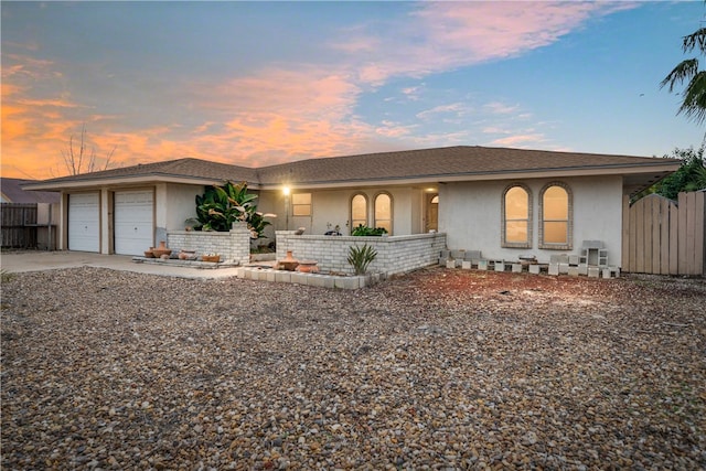 view of front facade with a garage