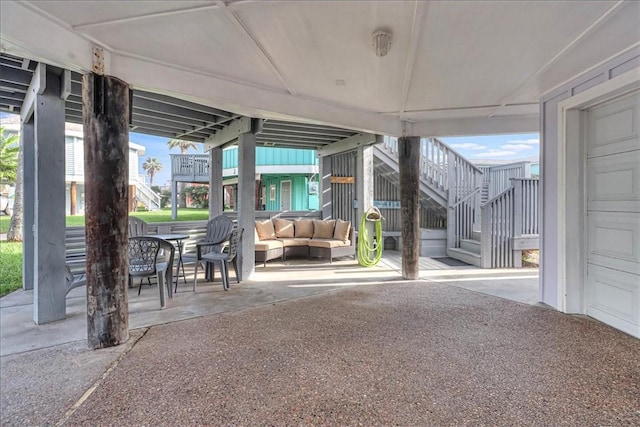 view of patio with an outdoor living space