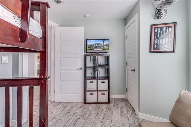 interior space with light hardwood / wood-style flooring