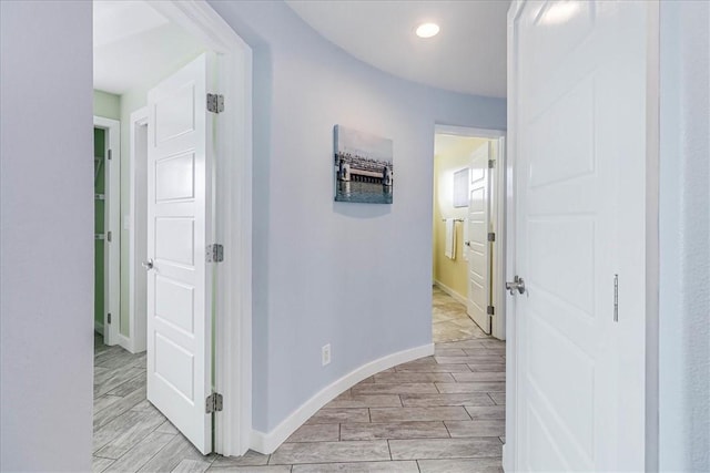 hallway featuring light wood-type flooring