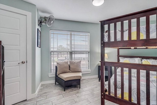 bedroom with light wood-type flooring