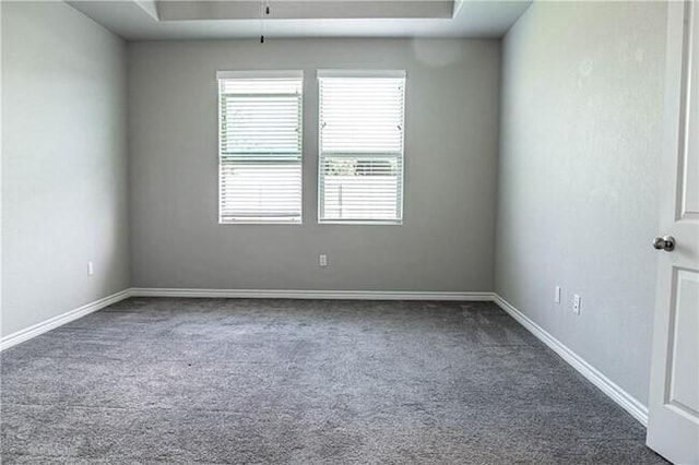 1020 Pasadena St, Portland, TX 78374 - spare room with dark carpet, baseboards, and a raised ceiling