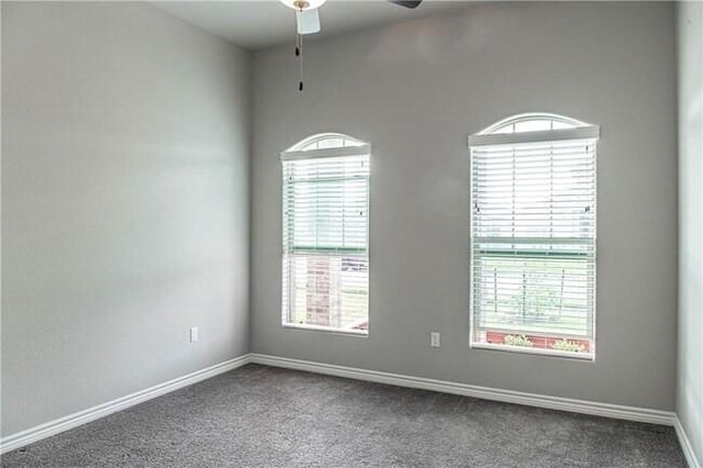1020 Pasadena St, Portland, TX 78374 - carpeted empty room featuring a ceiling fan, plenty of natural light, and baseboards
