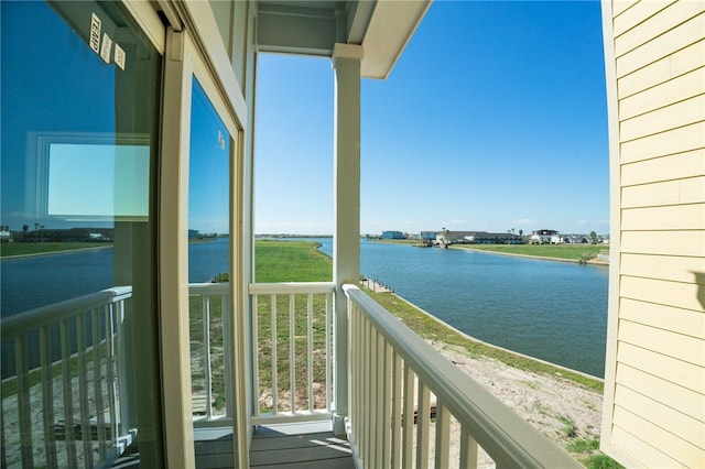 balcony with a water view