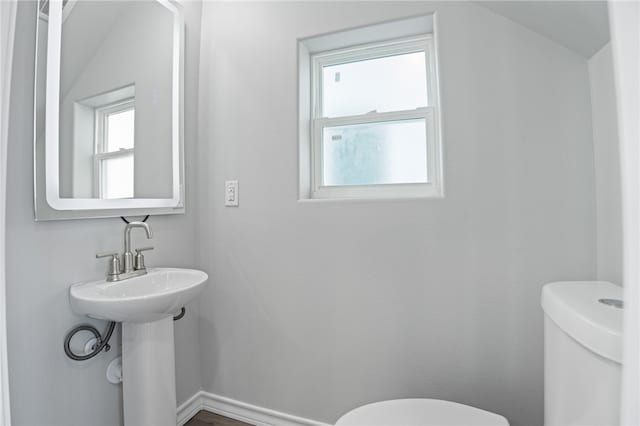 bathroom featuring toilet and plenty of natural light