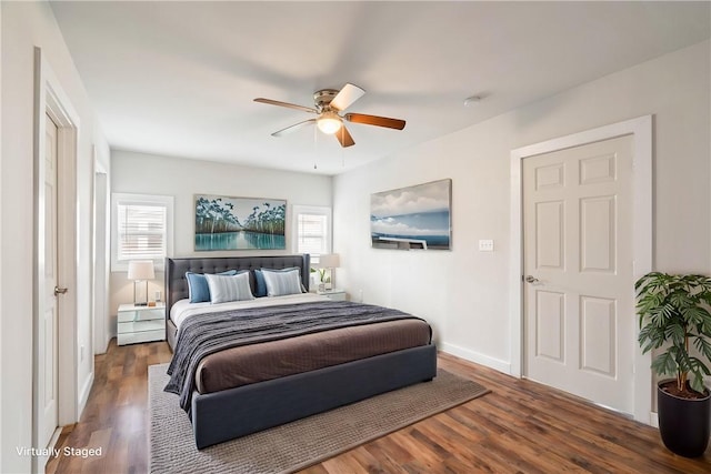 2914 Debra, Corpus Christi, TX 78418 - bedroom with wood finished floors, a ceiling fan, and baseboards