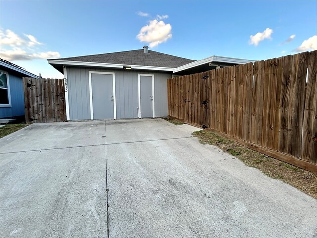 view of garage