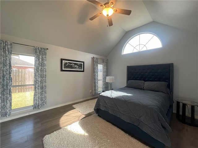 6317 Sir Jack St, Corpus Christi, TX 78414 - bedroom featuring vaulted ceiling, wood finished floors, and ceiling fan