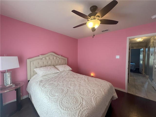 6317 Sir Jack St, Corpus Christi, TX 78414 - bedroom with wood-type flooring and ceiling fan