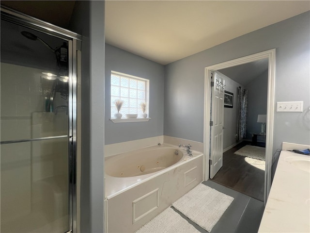 6317 Sir Jack St, Corpus Christi, TX 78414 - full bathroom featuring a shower stall and a tub with jets