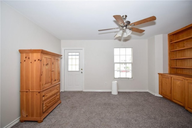 14435 Compass St Unit C, Corpus Christi, TX 78418 - spare room with ceiling fan, light colored carpet, and baseboards