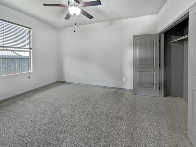 2105 Aquila St, Corpus Christi, TX 78414 - unfurnished bedroom featuring carpet flooring, a ceiling fan, and a closet