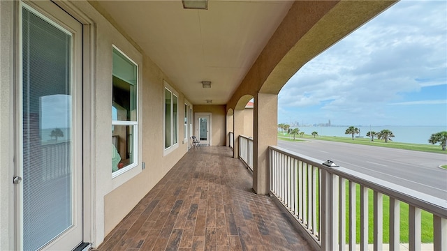 balcony with a water view