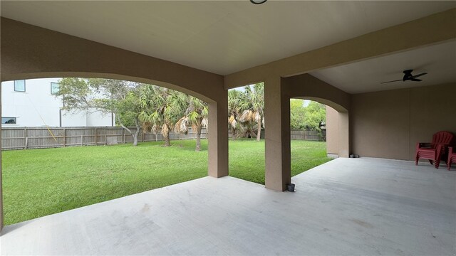 view of patio / terrace with ceiling fan