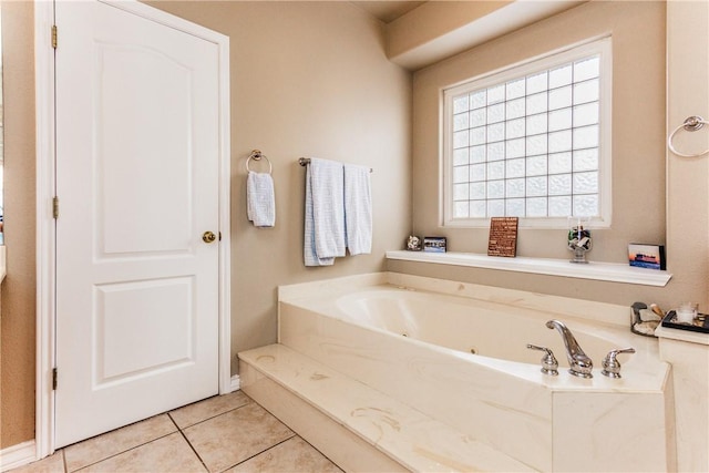 7601 Dijon Lake Dr, Corpus Christi, TX 78413 - full bath featuring a whirlpool tub and tile patterned flooring