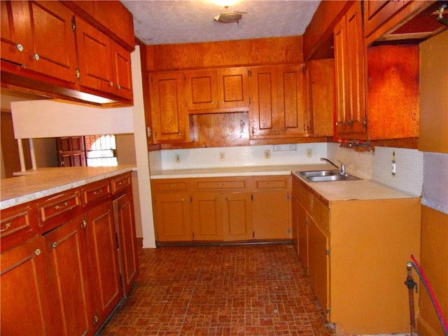 kitchen featuring decorative backsplash and sink