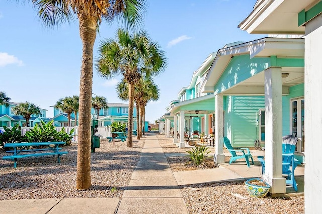 view of jungle gym featuring a patio area