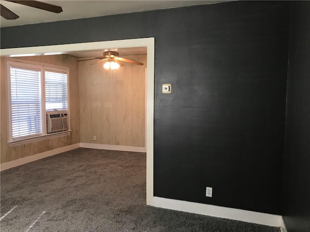 1222 18th St, Corpus Christi, TX 78405 - spare room with a ceiling fan, cooling unit, and dark colored carpet