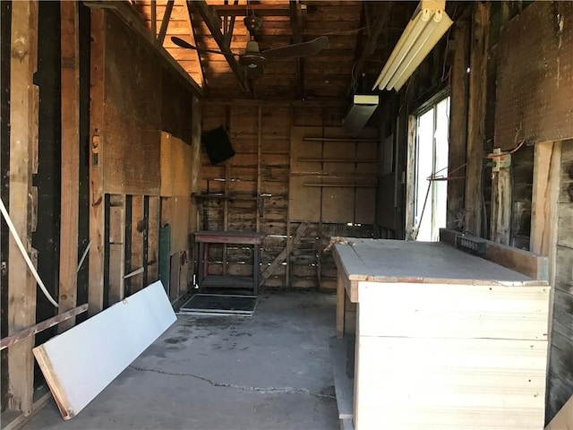 1222 18th St, Corpus Christi, TX 78405 - miscellaneous room with concrete floors and a ceiling fan