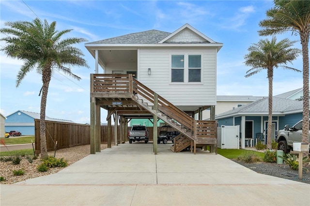 beach home with a carport