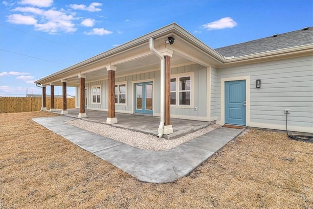 exterior space featuring covered porch