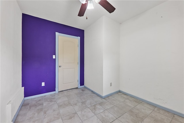 empty room with ceiling fan