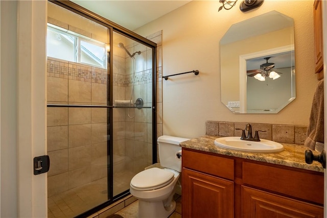 1549 S Commercial St Unit 8, Aransas Pass, TX 78336 - full bath featuring vanity, a shower stall, and a ceiling fan