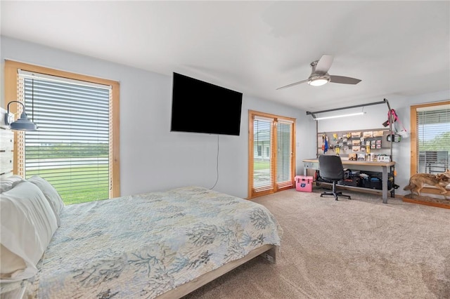 178 Smyth St, Port Oconnor, TX 77982 - carpeted bedroom featuring a desk and a ceiling fan