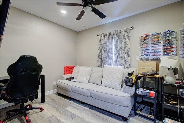 2111 Buckeye Dr, Ingleside, TX 78362 - office space with wood finished floors, ceiling fan, baseboards, and recessed lighting